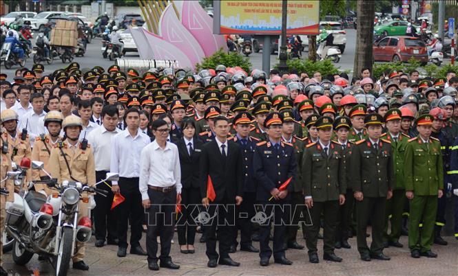 Các lực lượng tại lễ ra quân. Ảnh: Văn Dũng - TTXVN