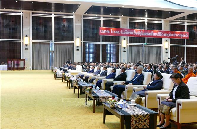 Các đại biểu dự Lễ kỷ niệm. Ảnh: Xuân Tú - PV TTXVN tại Lào