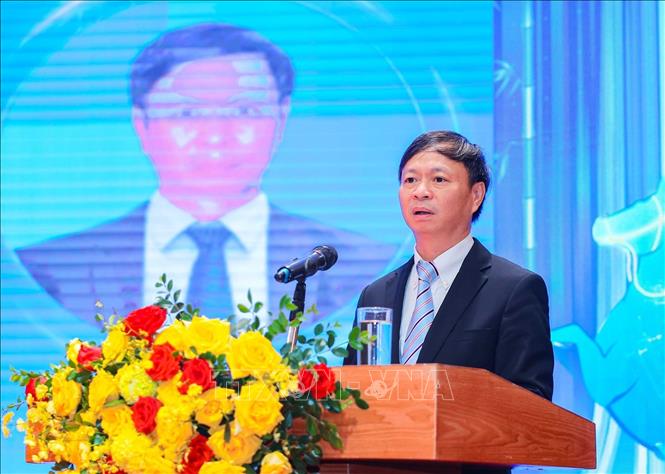 Thứ trưởng Bộ Khoa học và Công nghệ Hoàng Minh phát biểu. Ảnh: Hoàng Hiếu - TTXVN