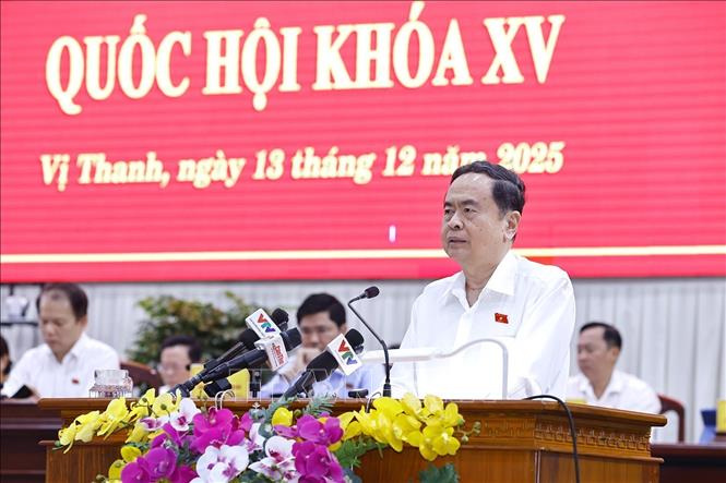 Chủ tịch Quốc hội Trần Thanh Mẫn phát biểu. Ảnh: Doãn Tấn - TTXVN