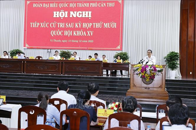 Chủ tịch Quốc hội Trần Thanh Mẫn phát biểu. Ảnh: Doãn Tấn - TTXVN