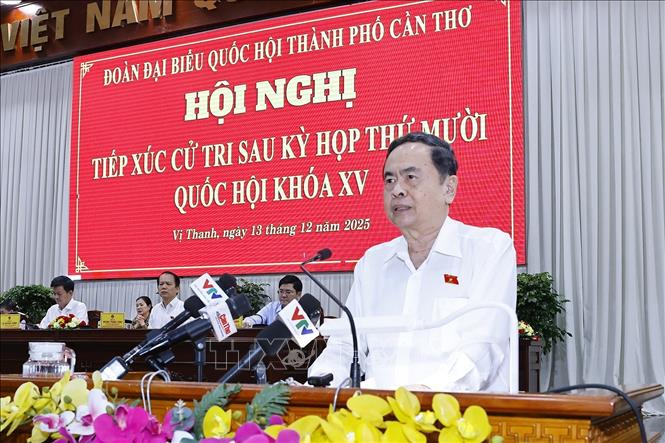 Chủ tịch Quốc hội Trần Thanh Mẫn phát biểu. Ảnh: Doãn Tấn - TTXVN