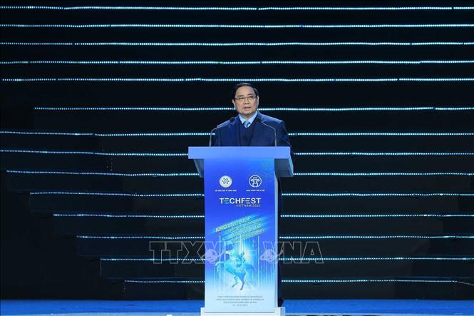 Prime Minister Pham Minh Chinh addresses the event .VNA Photo