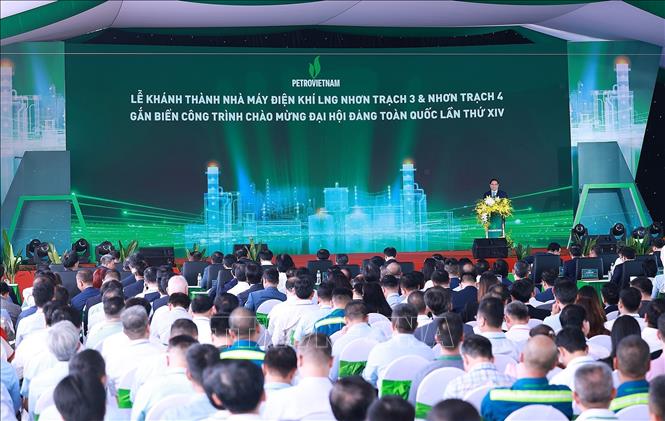 Lễ khánh thành Nhà máy Điện khí LNG Nhơn Trạch 3 và 4. Ảnh: Dương Giang-TTXVN
