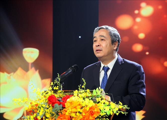 Đồng chí Ngô Đông Hải, Ủy viên Trung ương Đảng, Phó Trưởng ban Tuyên giáo và Dân vận Trung ương phát biểu tại chương trình. Ảnh: Văn Tý-TTXVN