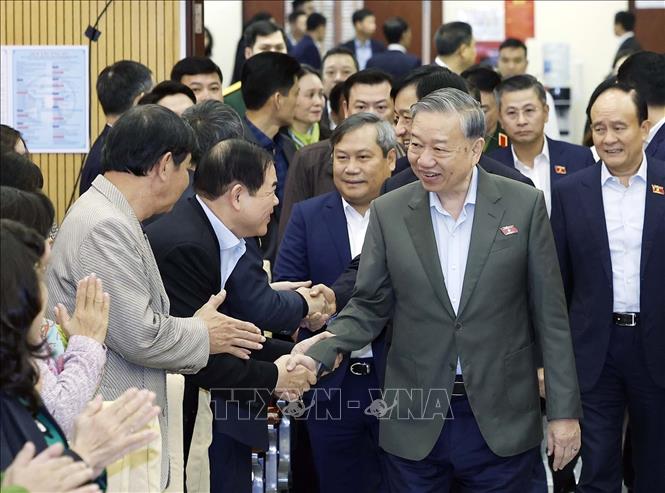 Tổng Bí thư Tô Lâm và các đại biểu. Ảnh: Thống Nhất – TTXVN