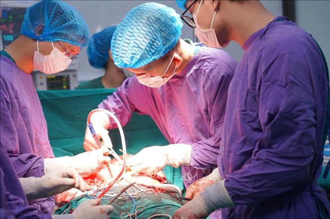 Các bác sĩ Bệnh viện Hùng Vương Gia Lai phẫu thuật thành công, tách bỏ khối u nặng 4kg cho bệnh nhân người Campuchia. Ảnh: TTXVN phát