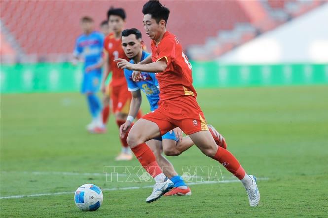 Nỗ lực của U22 Việt Nam đã được đền đáp bằng 2 bàn thắng ở những phút cuối trận. Ảnh: Minh Quyết - PV TTXVN tại Thái Lan