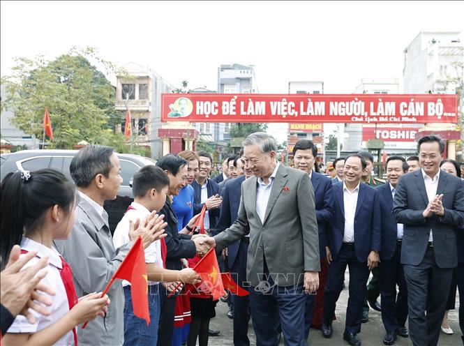 Tổng Bí thư Tô Lâm và các đại biểu. Ảnh: Thống Nhất – TTXVN