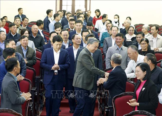 Tổng Bí thư Tô Lâm và các đại biểu. Ảnh: Thống Nhất – TTXVN