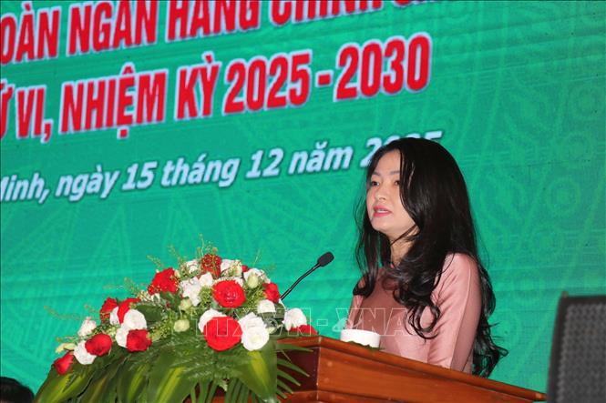 Bà Nguyễn Khánh Chi, Phó Chủ tịch thường trực Ngân hàng Nhà nước Việt Nam phát biểu chỉ đạo đại hội. Ảnh: Thanh Vũ-TTXVN
