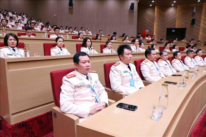 Đoàn viên, thanh niên Công an nhân dân tham dự buổi gặp mặt. Ảnh: Phạm Kiên - TTXVN