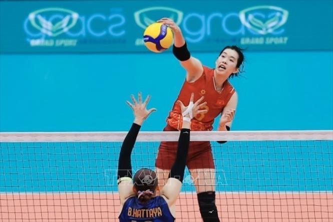 Pha tấn công của Thanh Thuý (số 3, Việt Nam). Ảnh: Minh Quyết - PV TTXVN tại Thái Lan