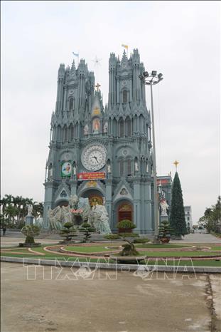 Nhà thờ Giáo xứ Bác Trạch (xã Tây Tiền Hải, tỉnh Hưng Yên). Ảnh: Thu Hoài - TTXVN