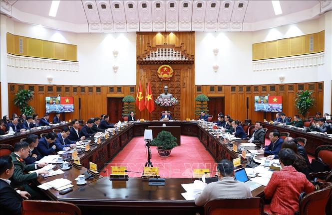 Thường trực Chính phủ họp về công tác chuẩn bị tổ chức Lễ khởi công, khánh thành, thông xe kỹ thuật các công trình, dự án trọng điểm. Ảnh: Dương Giang – TTXVN
