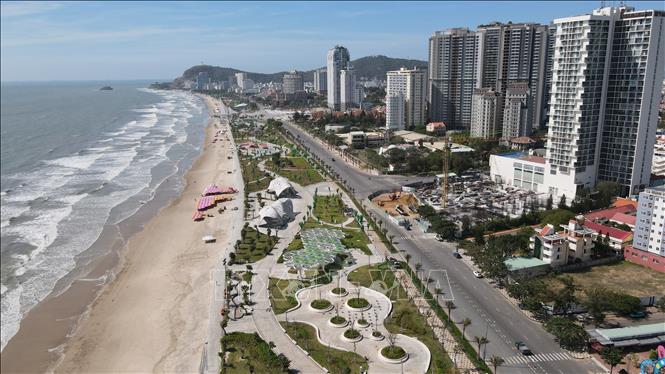 Toàn cảnh dự án chỉnh trang rục đường Thùy Vân, Vũng Tàu. Ảnh: Huỳnh Sơn - TTXVN