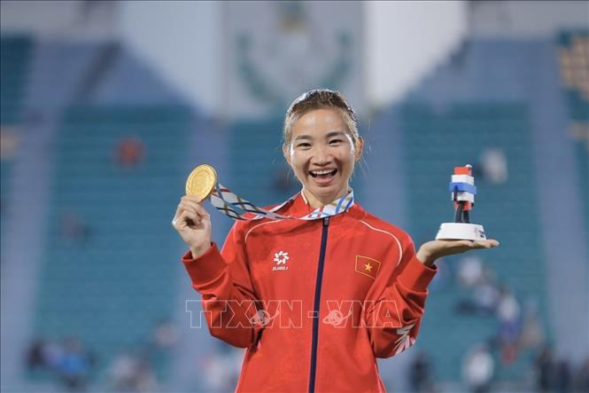 Nguyễn Thị Oanh thi đấu xuất sắc và giành hat-trick HCV tại SEA Games 33. Ảnh: Minh Quyết - PV TTXVN tại Thái Lan