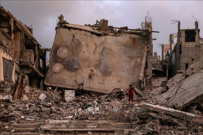 Cảnh tàn phá do xung đột tại Gaza. Ảnh: THX/TTXVN