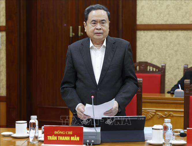 Chủ tịch Quốc hội Trần Thanh Mẫn phát biểu. Ảnh: Thống Nhất – TTXVN