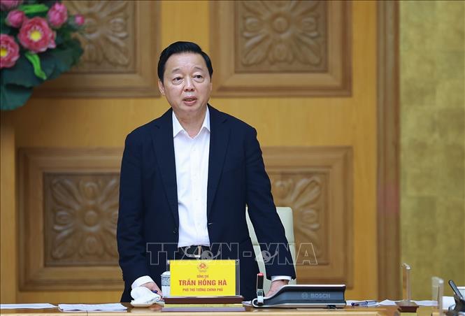 Phó Thủ tướng Trần Hồng Hà phát biểu. Ảnh: Dương Giang-TTXVN 
