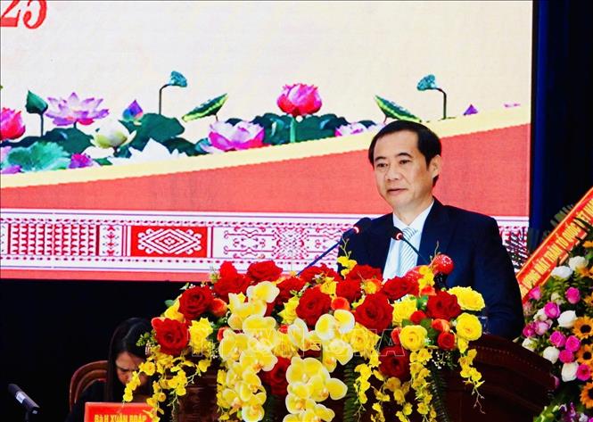 Ông Nguyễn Thái Học, Phó Bí thư Đảng ủy MTTQ và các đoàn thể Trung ương phát biểu chỉ đạo tại Đại hội. Ảnh: Ngọc Minh – TTXVN