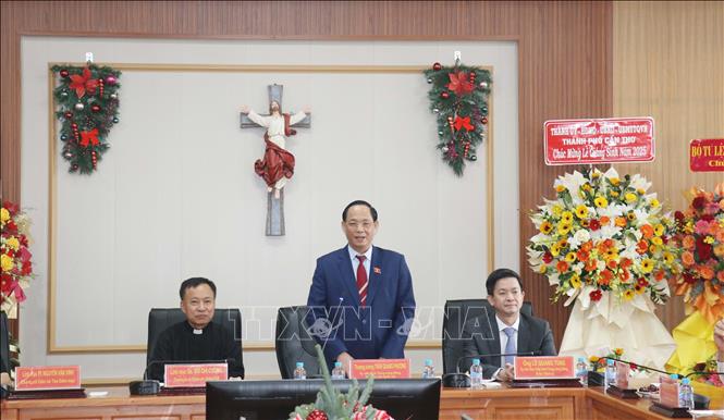 Thượng tướng Trần Quang Phương, Ủy viên Trung ương Đảng, Phó Chủ tịch Quốc hội phát biểu. Ảnh: Ngọc Thiện- TTXVN