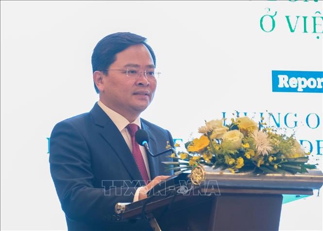 Ông Nguyễn Anh Tuấn, Ủy viên Trung ương Đảng, Phó Trưởng Ban Chính sách, chiến lược Trung ương phát biểu tại hội nghị. Ảnh: Thanh Liêm - TTXVN