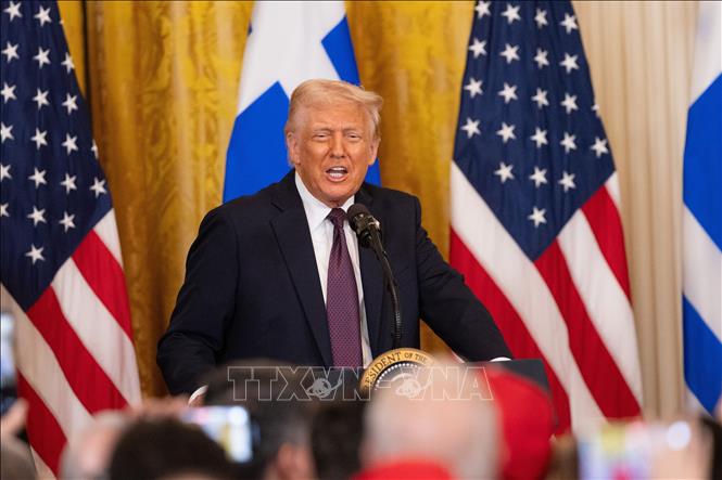 Tổng thống Mỹ Donald Trump phát biểu tại Nhà Trắng, Washington, D.C. Ảnh: THX/TTXVN