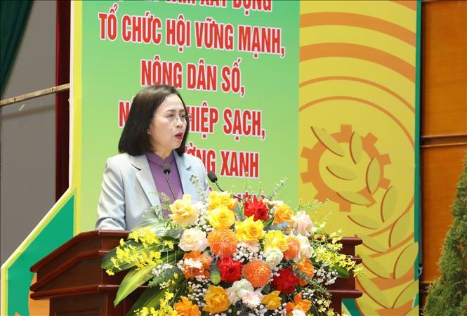 Phó Bí thư Thường trực Tỉnh ủy Lạng Sơn Đoàn Thị Hậu, Chủ tịch HĐND tỉnh phát biểu chỉ đạo Đại hội. Ảnh: Anh Tuấn – TTXVN  