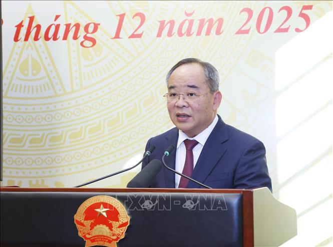 Chủ nhiệm Văn phòng Chủ tịch nước Lê Khánh Hải phát biểu khai mạc hội nghị. Ảnh: Lâm Khánh – TTXVN