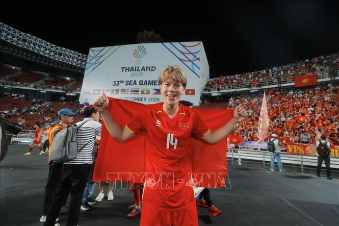 Viktor Lê hân hoan với niềm vui chiến thắng. Ảnh: Minh Quyết - PV TTXVN tại Thái Lan