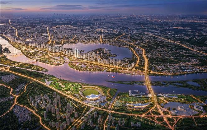 Đây là 1 trong 234 công trình trọng điểm trên cả nước đồng loạt khởi công, khánh thành, thông xe kỹ thuật chào mừng Đại hội đại biểu toàn quốc lần thứ XIV của Đảng. Ảnh phối cảnh: Phan Phương - TTXVN