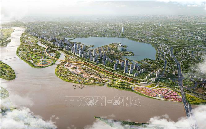 Dự án dự kiến sẽ hoàn thành vào dịp kỷ niệm 100 năm Ngày thành lập Đảng (3/2/1930 - 3/2/2030), góp phần tạo môi trường xanh, sạch, đẹp, cải thiện cảnh quan đô thị và nâng cao chất lượng sống của người dân Thủ đô. Ảnh phối cảnh: Phan Phương - TTXVN