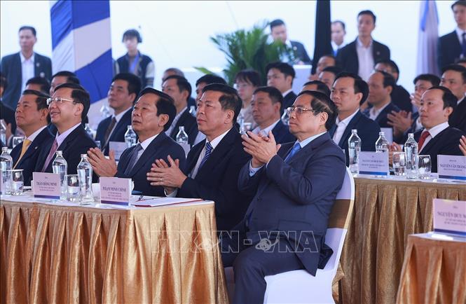 Prime Minister Pham Minh Chinh attends the ground-breaking ceremony of the Olympic Sports Urban Area Project in Thuong Phuc commune of Hanoi. VNA Photo
