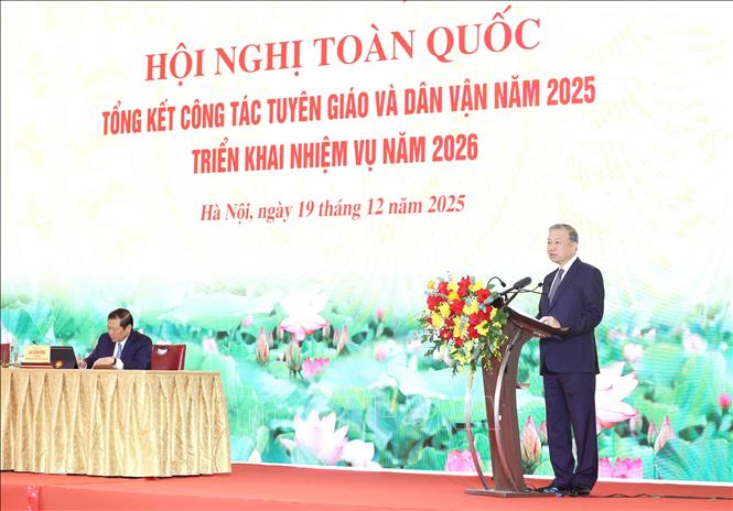 Tổng Bí thư Tô Lâm phát biểu chỉ đạo hội nghị. Ảnh: Phương Hoa - TTXVN