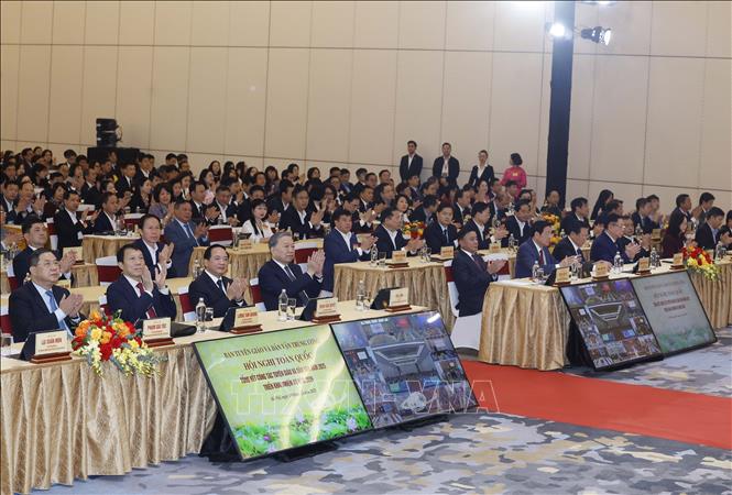 General Secretary To Lam attends the conference. VNA Photo