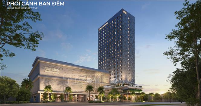 Phối cảnh Dự án Khu phức hợp Khách sạn Hilton Garden Inn tại Tây Ninh với tổng vốn đầu tư khoảng 1.300 tỷ đồng. Ảnh: Giang Phương – TTXVN