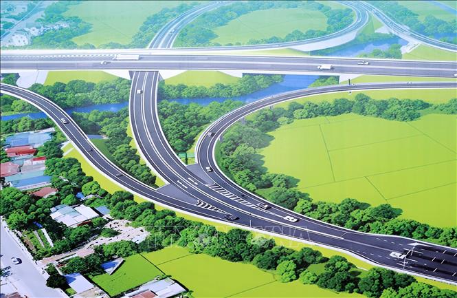 Phối cảnh nút giao IC2 trên tuyến cao tốc Nội Bài – Lào Cai, thuộc địa bàn phường Phúc Yên, tỉnh Phú Thọ. Nguyễn Thảo -TTXVN