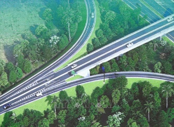 Phối cảnh nút giao IC5 trên tuyến cao tốc Nội Bài – Lào Cai, thuộc địa bàn xax Tam Dương, tỉnh Phú Thọ. Nguyễn Thảo -TTXVN
