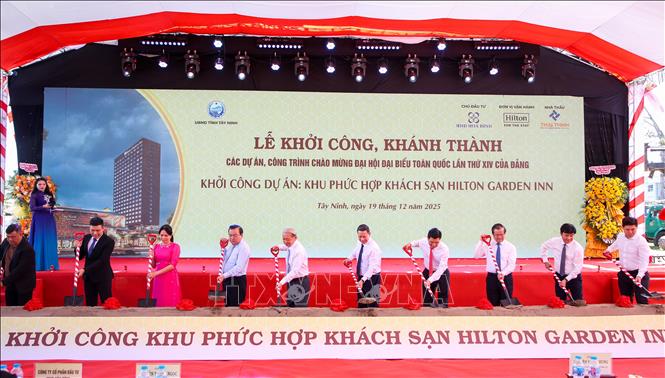 Dự án Khu phức hợp Khách sạn Hilton Garden Inn chính thức khởi công tại Tây Ninh. Ảnh: Giang Phương – TTXVN