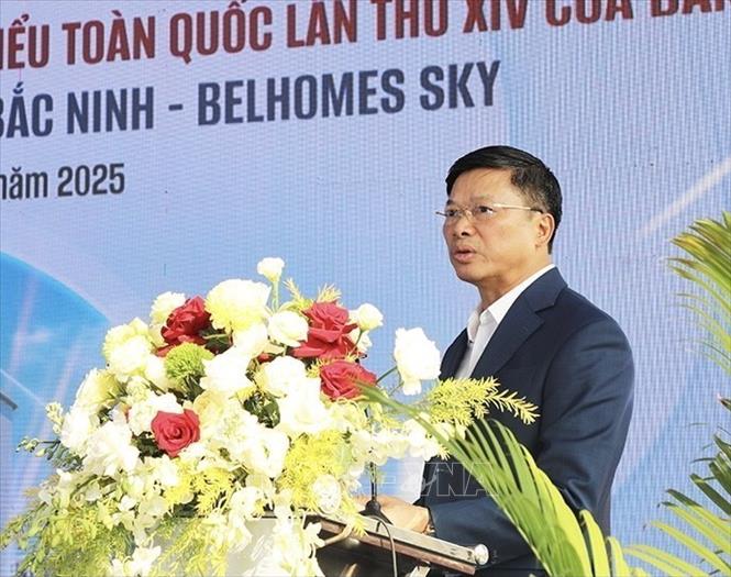Phó Chủ tịch UBND tỉnh Bắc Ninh Đào Quang Khải phát biểu tại buổi lễ. Ảnh: Đỗ Huyền - TTXVN