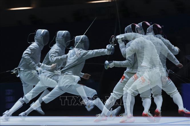 4 VĐV Nguyễn Xuân Lợi, Nguyễn Văn Quyết, Lê Văn Bang, Phan Ánh Dương thi đấu xuất sắc, giành HCV. Ảnh: Minh Quyết - PV TTXVN tại Thái Lan