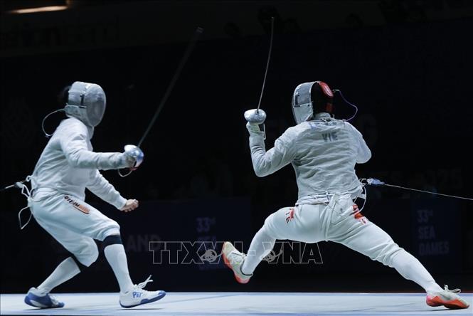 4 VĐV Nguyễn Xuân Lợi, Nguyễn Văn Quyết, Lê Văn Bang, Phan Ánh Dương thi đấu xuất sắc, giành HCV. Ảnh: Minh Quyết - PV TTXVN tại Thái Lan