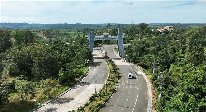 Cửa khẩu quốc tế Lệ Thanh, xã IA Dom, tỉnh Gia Lai. Ảnh: Vũ Sinh - TTXVN