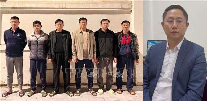 Các đối tượng bị bắt giữ. Ảnh TTXVN phát 
