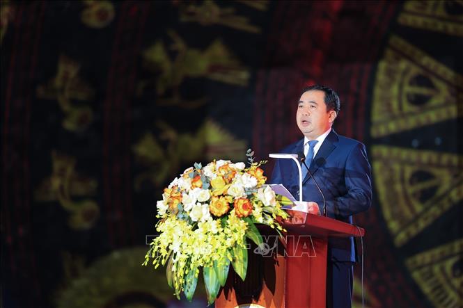 Bộ trưởng Bộ Nông nghiệp và Môi trường Trần Đức Thắnd phát biểu tại lễ khai mạc. Ảnh: Lê Đông - TTXVN