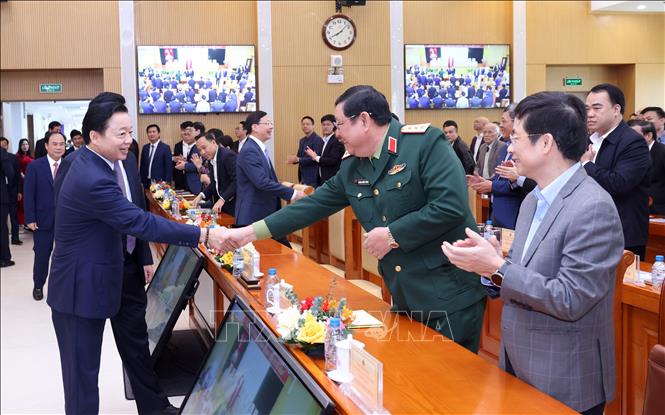 Phó Thủ tướng Chính phủ Trần Hồng Hà đến dự Hội nghị tổng kết công tác năm 2025 và triển khai nhiệm vụ năm 2026 của Bộ Xây dựng. Ảnh: Quốc Khánh - TTXVN