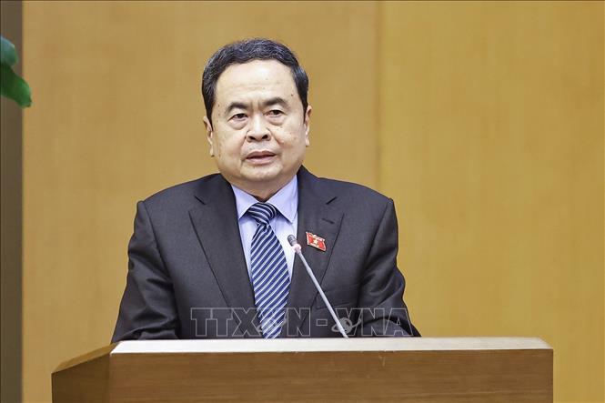 Chủ tịch Quốc hội Trần Thanh Mẫn phát biểu. Ảnh: Doãn Tấn - TTXVN