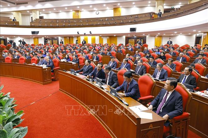 Các đại biểu dự khai mạc Hội nghị lần thứ 15 Ban Chấp hành Trung ương Đảng khóa XIII. Ảnh: Doãn Tấn - TTXVN