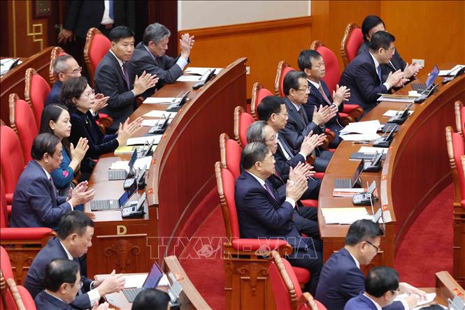 Các đại biểu dự khai mạc Hội nghị lần thứ 15 Ban Chấp hành Trung ương Đảng khóa XIII. Ảnh: Phương Hoa - TTXVN